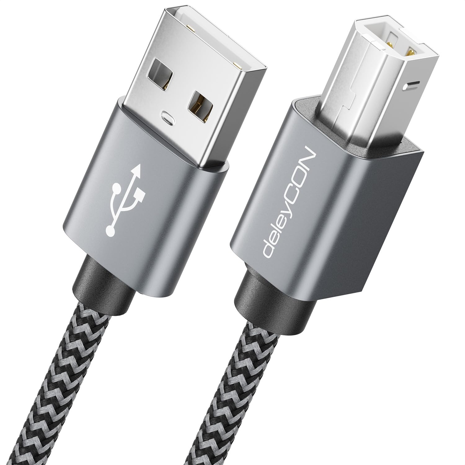 deleyCON 5m USB 2.0 Cavo Stampante Scanner USB A a B Connettore per Stampante Laser Scanner Printer MIDI Copiatrice Multifunzione