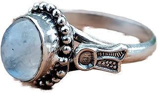 Natural Rainbow Moonstone Ring, Oval ~ Gemstone Ring, Moonstone Jewelry, June Birthstone Ring, Healing Ring, Blue Flash Ring, Handmade Gemstone Jewelry, 925 Sterling Sliver Plated, Best Gifts Forever, Boho Ring, Daily Wear Ring