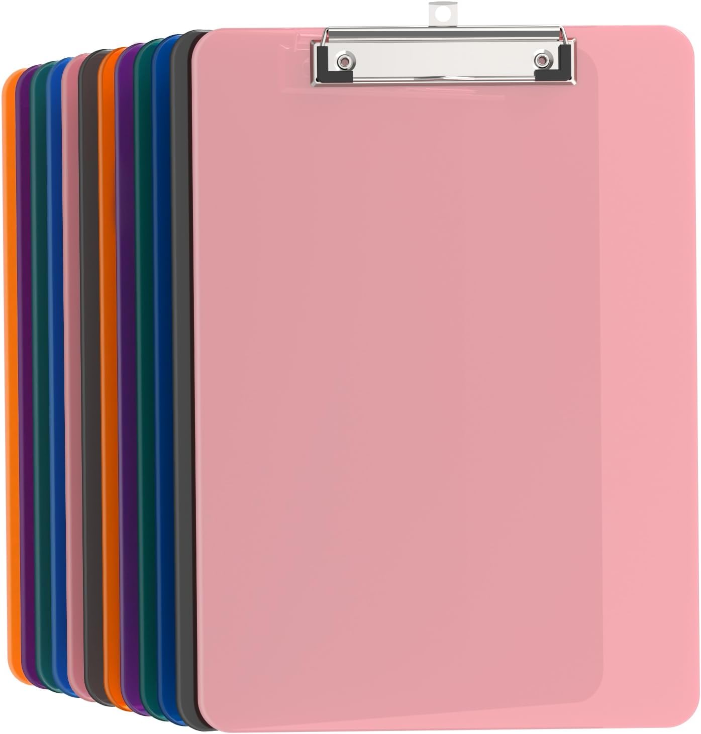 Macroclo Bulk Clipboards Set of 12, Colored Clear Clip