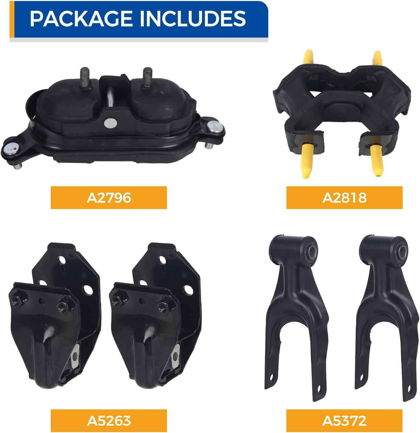 PAROD 6PCS Engine Mount Fit for 2006-2011 Chevy Impala, 2006-2007 Monte Carlo Replace#A2818 A2796 A5263 A5372