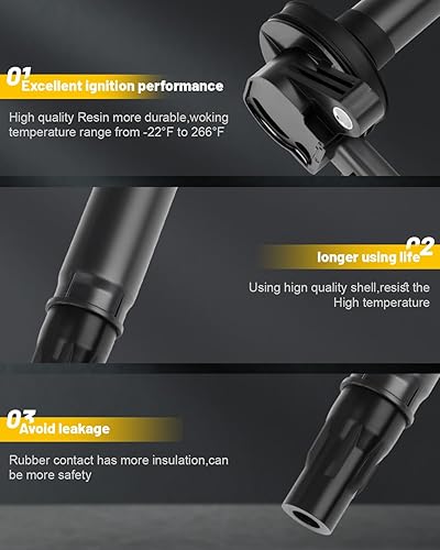 Vista 41 de OCPTY Juego de 4 bobinas de encendido compatibles con OE: UF604 C1685 apto para Mazda 3 para Mazda 5 2008-2015