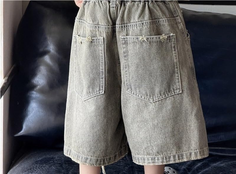 Pantalones cortos vaqueros holgados for niños, casuales, for jugar activamente, con ajuste cómodo