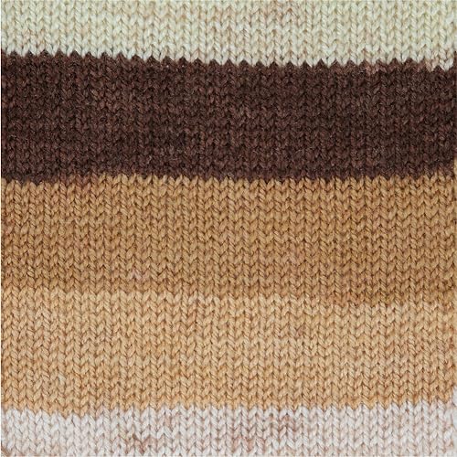 Image of Ganga Acrowools Spectrum Supersoft Knitting & Crochet Yarn | 100% Acrylic Wool Ball. Self patern Soft Hand Knitting Fancy Yarn to unleash creativity, perfect for Art & Craft, babywear, baby blanket, sweaters, ponchos, mufflers, socks, caps; threads works best with crochet hook needle; Avialable in multicolor (Pack of 1 ball = 100 grams).:; - (Cream Brown - STP002)