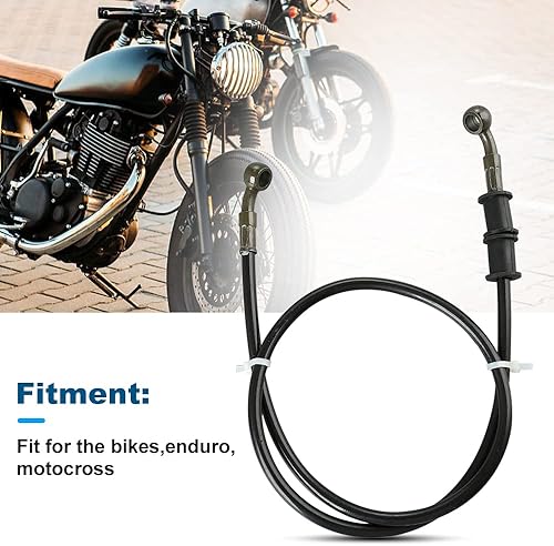 Miniatura 6 de Mtsooning - Manguera de aceite para embrague, freno, de acero trenzado, para motocicleta, tubo, 1 unidad., 90cm, Negro