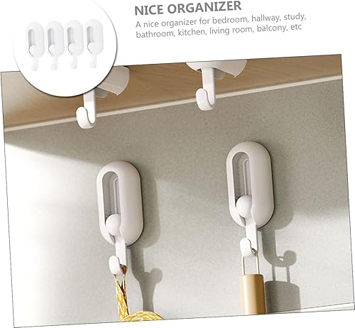 Miniatura 3 de BUGUUYO 4 ganchos universales giratorios para sombreros, ganchos de pared para colgar ropa, colgar abrigos, ganchos decorativos de pared para colgar
