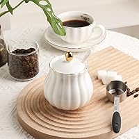 Vista 4 de Sweejar Royal Ceramic Tazón de Azúcar de Cerámica, Recipiente de Azúcar de 12 Onzas con Cuchara y Tapa, Tazón de Sal de Porcelana Recipiente de Sal
