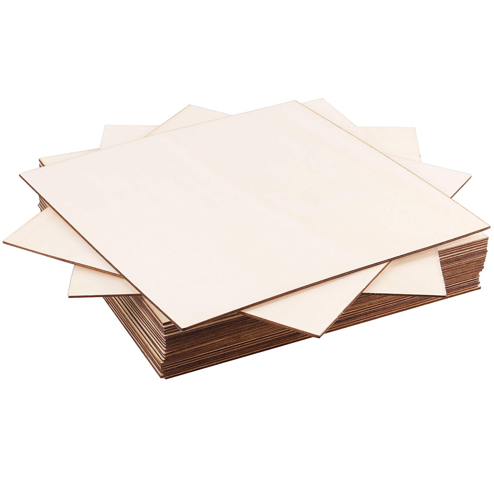 10 Pieces 12 x 12 x 1/8 Inch Unfinished Basswood Sheets, Wooden Square Cutouts Wood Pieces Plywood Boards for Crafts Painting Writing DIY Arts Wood Engraving Burning Laser Project Decoration