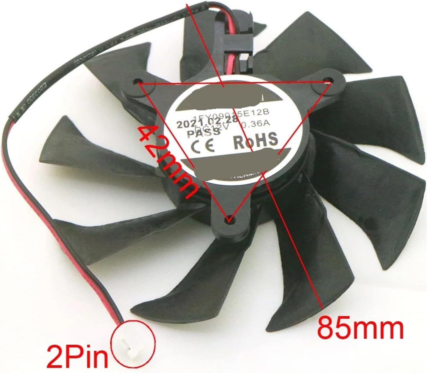 1FY09015E12B 85mm 12V 0.36AMP Fan GTX1050 1050ti Graphics Video Card Fan