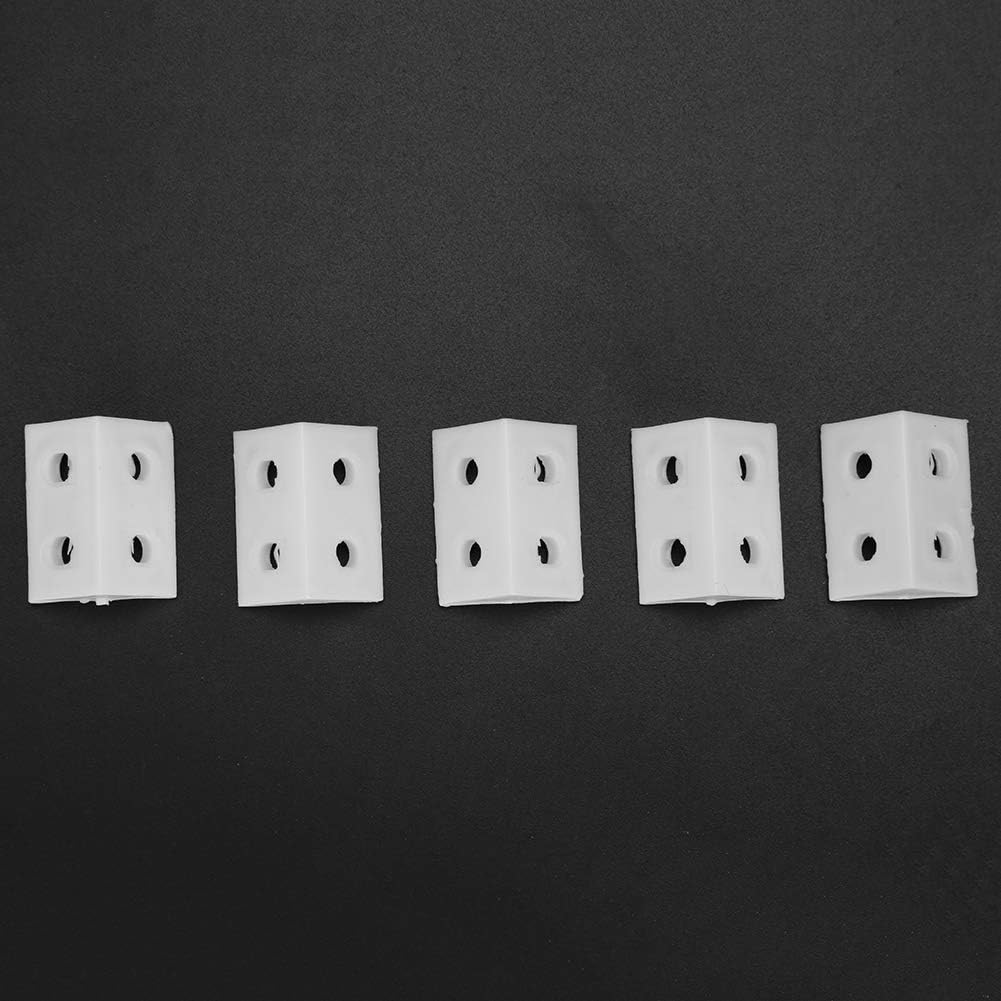Tiiyee 50Pcs Plastic Right Angle Bracket L Brackets, Plastic Furniture Corner Brace Support Cabinet 90 Degree for Wood Shelves Cabinets Box Cupboards Chair Drawer Windows Frames Repairing Mending