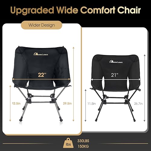 Miniatura 2 de MOON LENCE Silla de camping portátil Plus, comodidad y tamaño mejorados, compacta y ligera, silla plegable para mochilero y senderismo, capacidad de