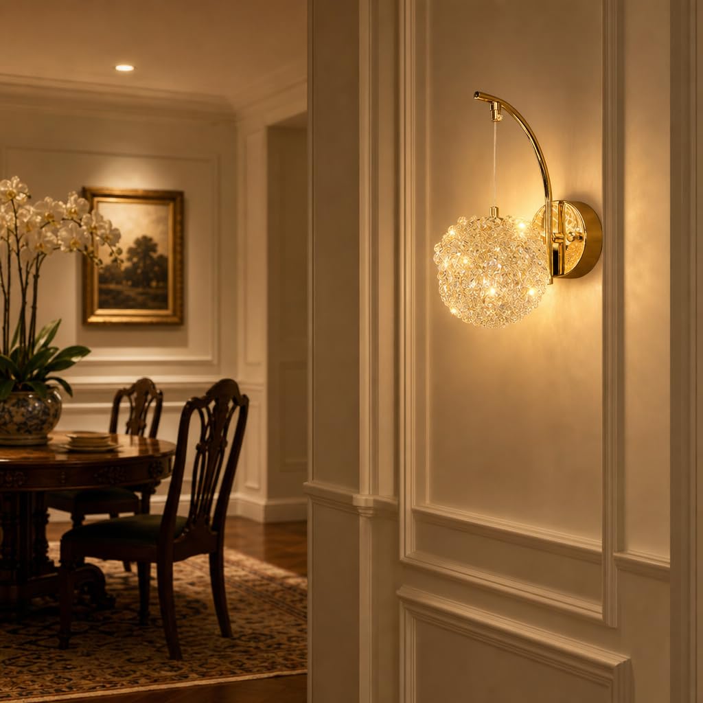 G9 lnnen Kristall Wandlampe Gold Wandleuchte Moderne Aesthetic A(A)
