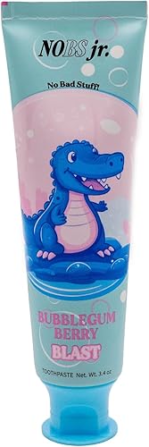 NOBS Jr. Kids Pasta dental de nano hidroxiapatita – Sin flúor, sin SLS, remineralizante - Formulada por dentistas - Sabor burbuja de goma y bayas