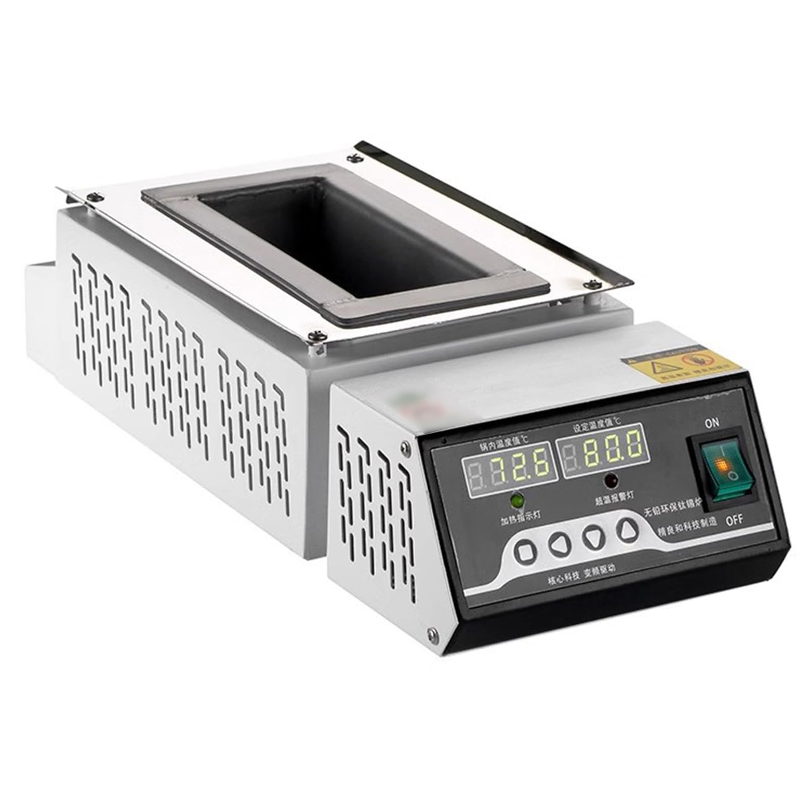 Forno Elettrico per Fusione di Stagno, Pentola per Saldatura in Titanio Senza Piombo, Controllo della Temperatura 0-600℃, Quadrato, per Processi di Fusione di Metalli E Progetti Fai da Te