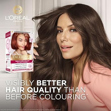 L'Oréal Paris Excellence Crème Permanent Hair Dye, Radiant At-Home Hair Colour with up to 100% Grey Coverage, Pro-Keratin, Up to 8 Weeks of Colour, Colour: 5.6 Natural Rich Auburn