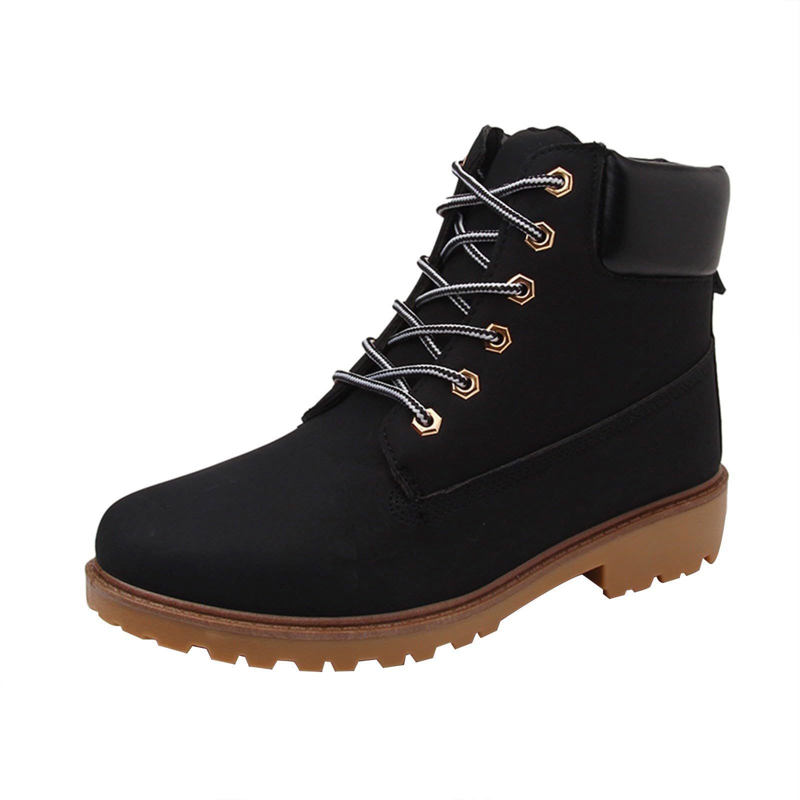 Waterproof Hiking Boots Womens Mens Warm Fur Lining Lace Up Non-Slip Lightweight Mid Top Ankle Snow Boot Breathable