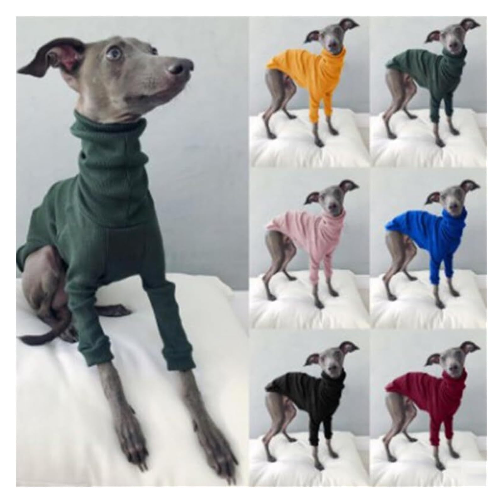 Manteau pour chien Greyhound – Veste à col roulé extensible à col montant pour lévriers whippets et lévriers italiens, pyjama d'hiver chaud à deux pattes (noir, taille XXL)