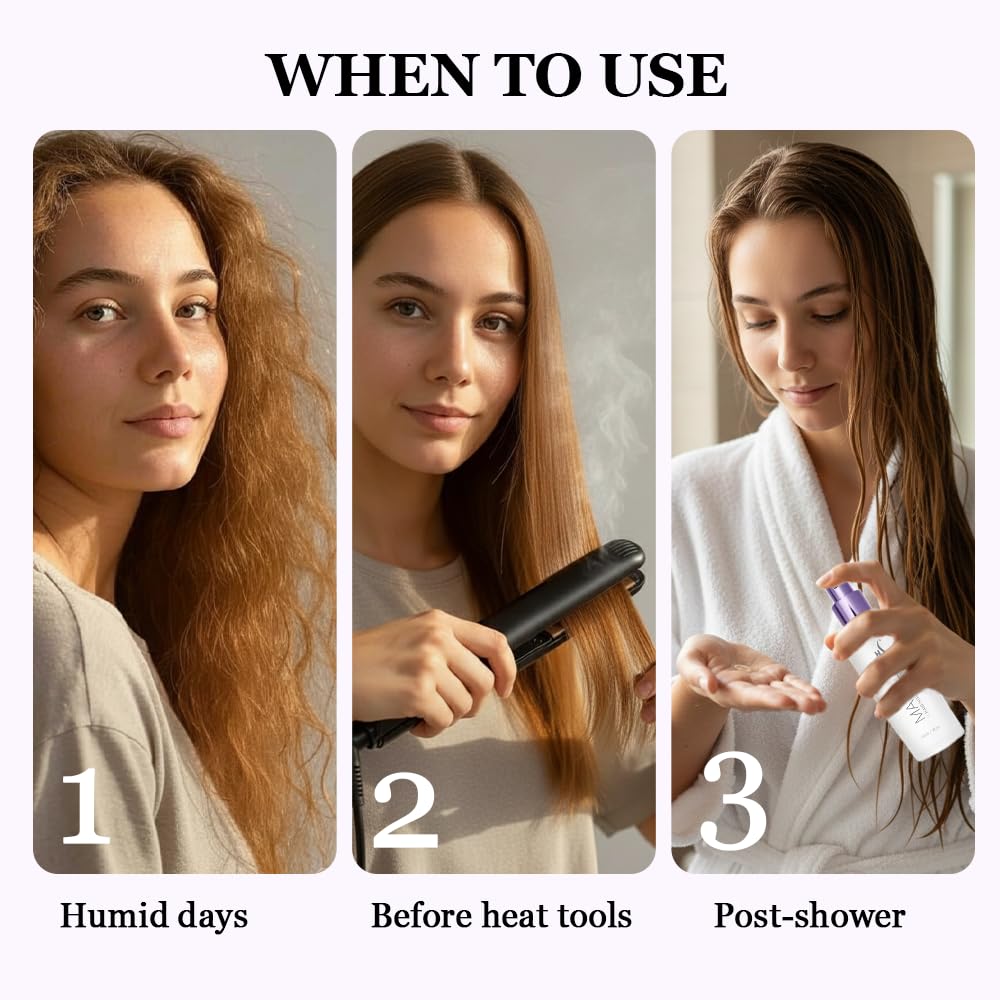 HerStyler Marula Oil Hair Serum - Anti Frizz Serum for Frizzy, Dry and Damaged Hair - Boosts Shine, Straightening - Address Flyaways, Split Ends - 2 Fl Oz (2 Pack)