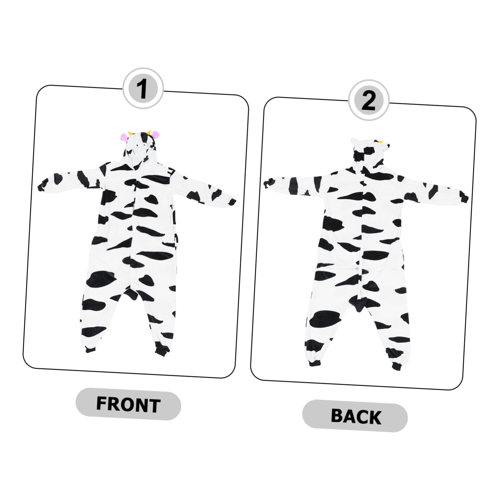 BESPORTBLE Pigiama Donna Invernale Flanella Motivo Mucca Cartone Animato, Design Unisex Traspirante, Comodo per Homewear e attività, Tessuto Morbido e Caldo