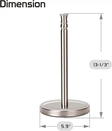 Miniatura 5 de Siwil Portarrollos de papel para encimera, con una sola mano, base pesada a prueba de óxido, tira y desgarre con una mano, no se vuelca