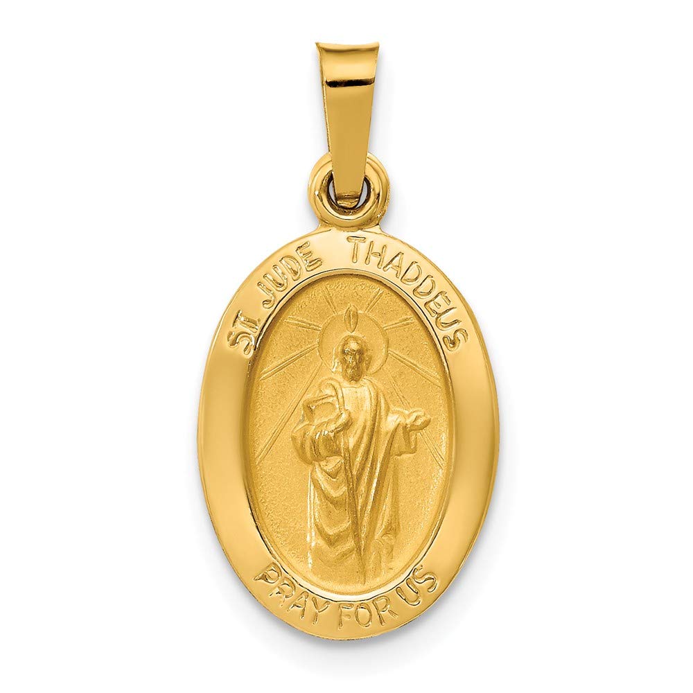 IceCarats14K Solid Yellow Gold San Judas Tadeo St Jude Patron Saint Thaddeus Medal Necklace Chain Pendant Charm