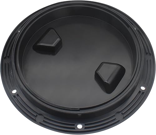 Miniatura 4 de Escotilla de inspección redonda antideslizante de 6 pulgadas, color negro, cubierta de escotilla de barco con cubierta desmontable para yate marino