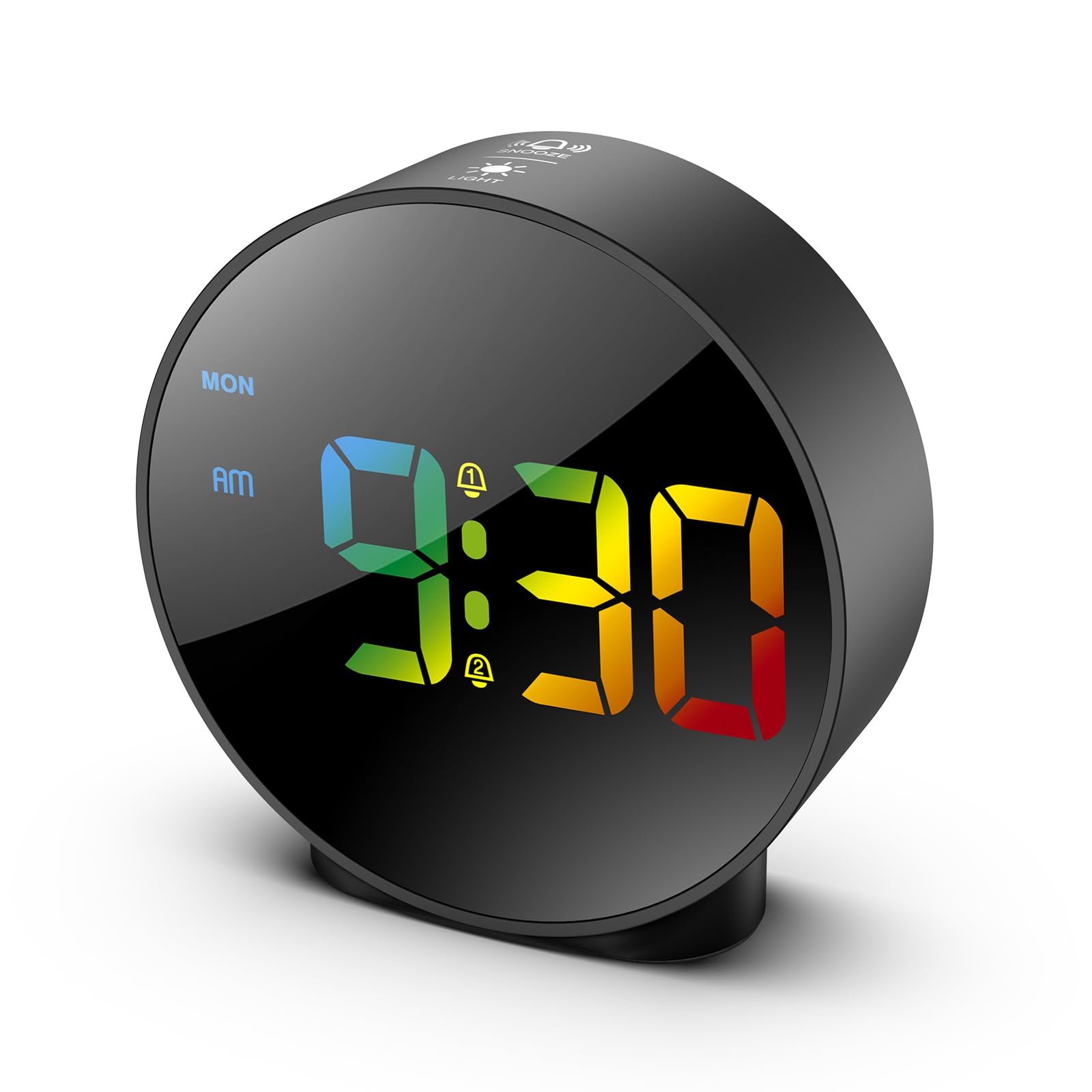 ORIA Digital Alarm Clock, Dual Alarms, USB/Battery Powered, Black