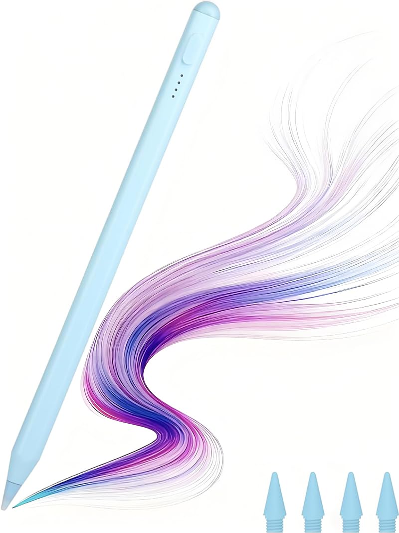 Stylus Pen for iPad, with tilt-Pressure Sensitivity and Multi-Point Anti-False-Touch Function. 20-Minute Fast Charging for 2018-2023 iPad/mini/Pro/Air (Blue)