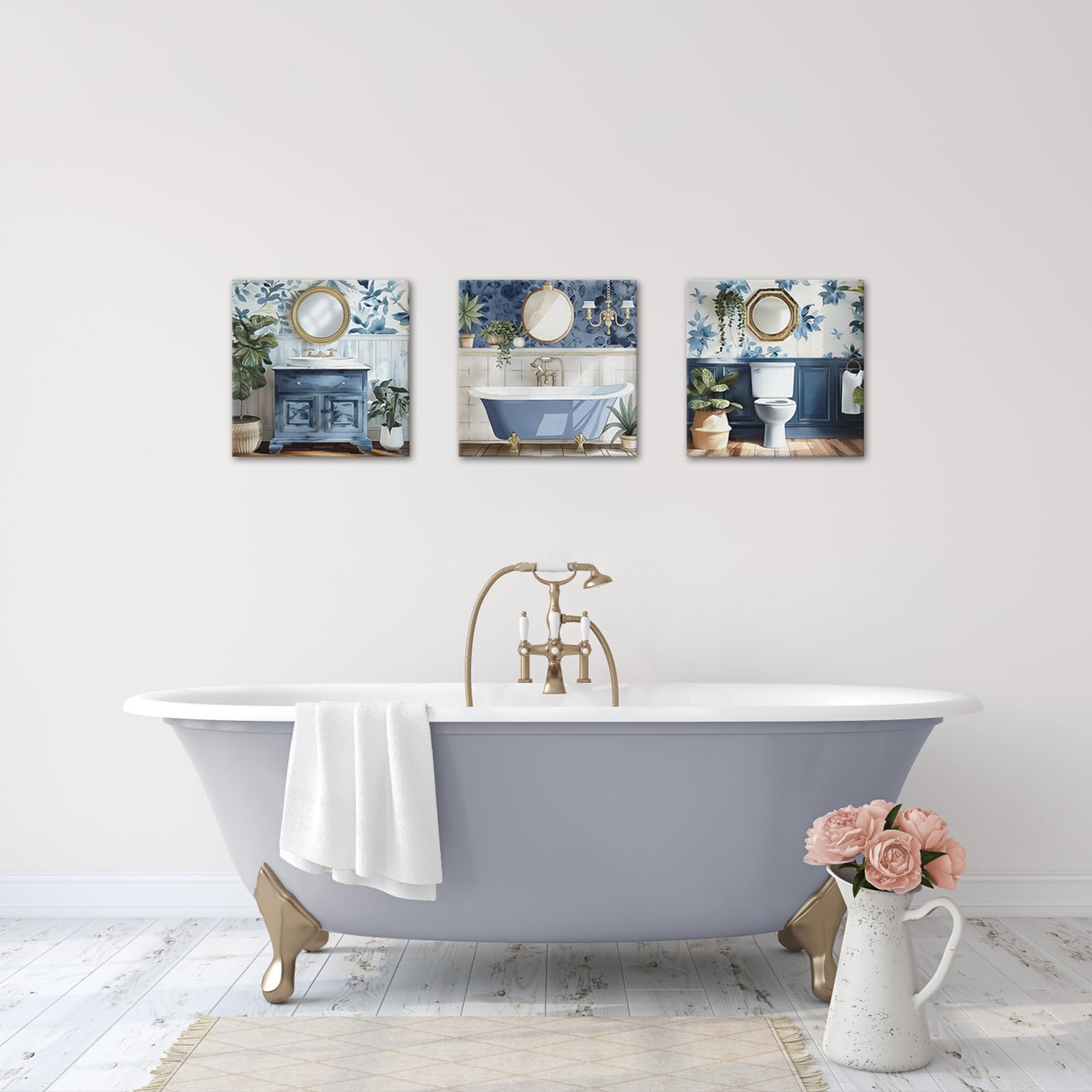 Amazon.com: PoGoXiPoYo 3 Pieces Bathroom Wall Art Canvas Prints
