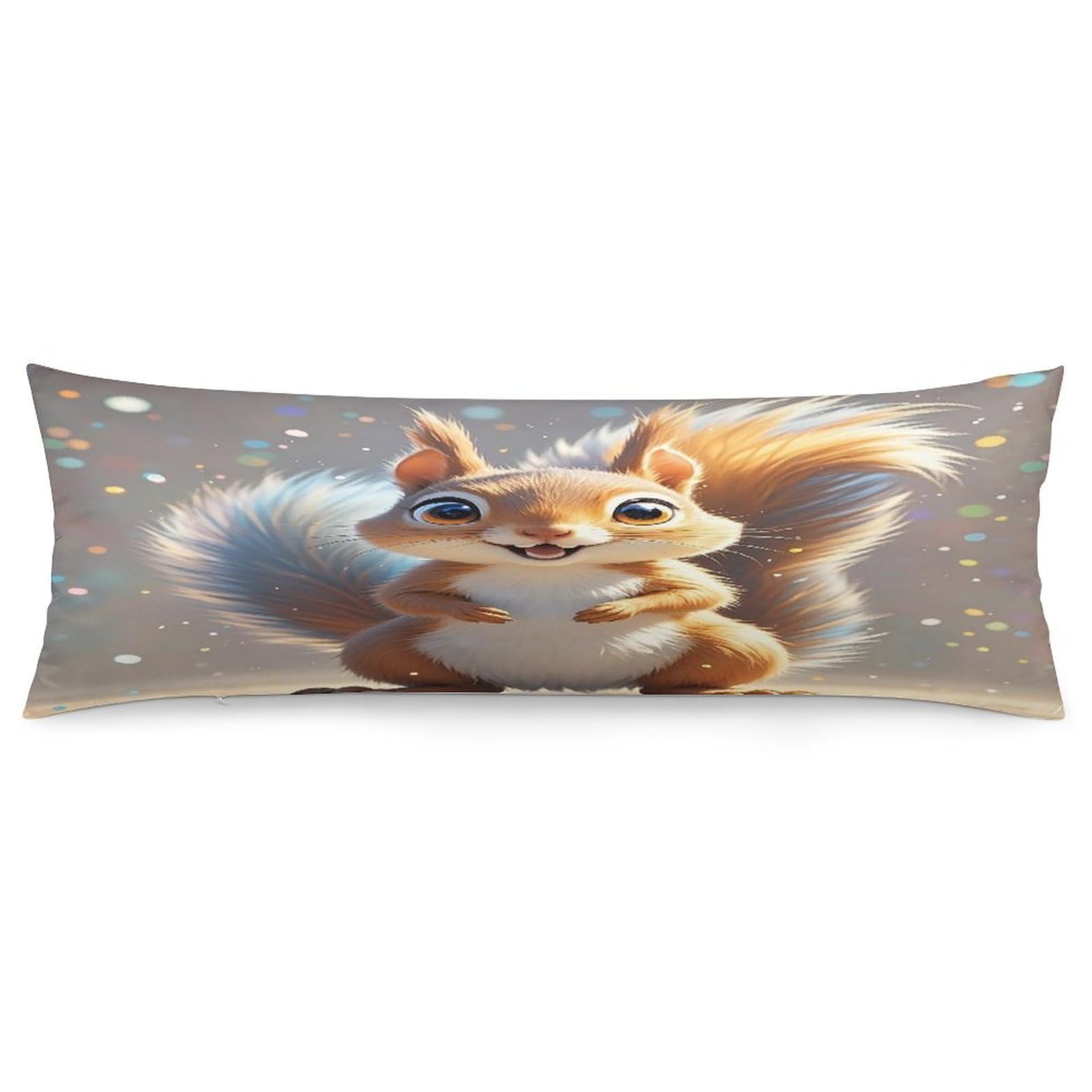 Squirrel Pillowcase Decorative Long Body Pillow Case Soft Breathable Body Pillow Cover Modern Large Pillowcase Cute Body Pillow Pillowcases for Bedroom Couch 18.9 X 53 Inch