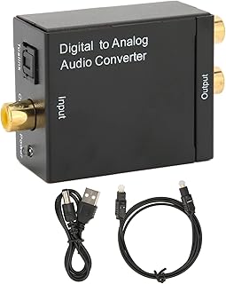 Conversor Digital para Analógico 96 KHz, DAC Digital SPDIF Conversor Óptico para Analógico RCA com USB e Cabo Óptico para PS3, para PS4, para Xbox, HD DVD