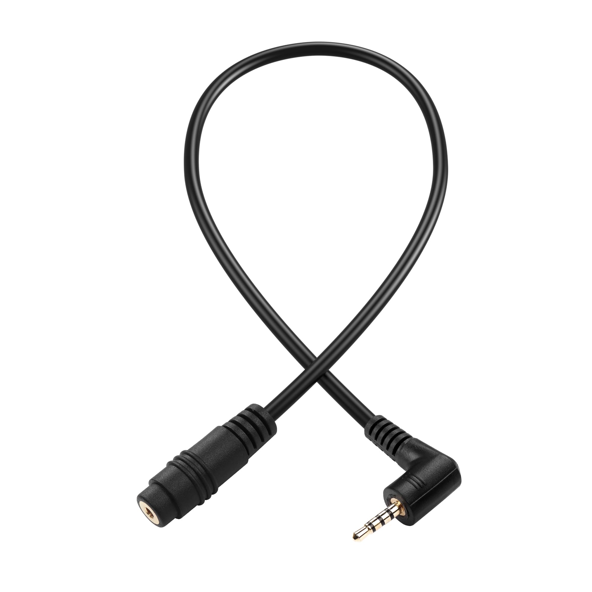 PNGKNYOCN Right Angle 2.5mm Audio Extension Cable，90 Degree 2.5mm TRRS Male to Female Stereo Audio Aux Cable Compatible with Headphones, Microphones（