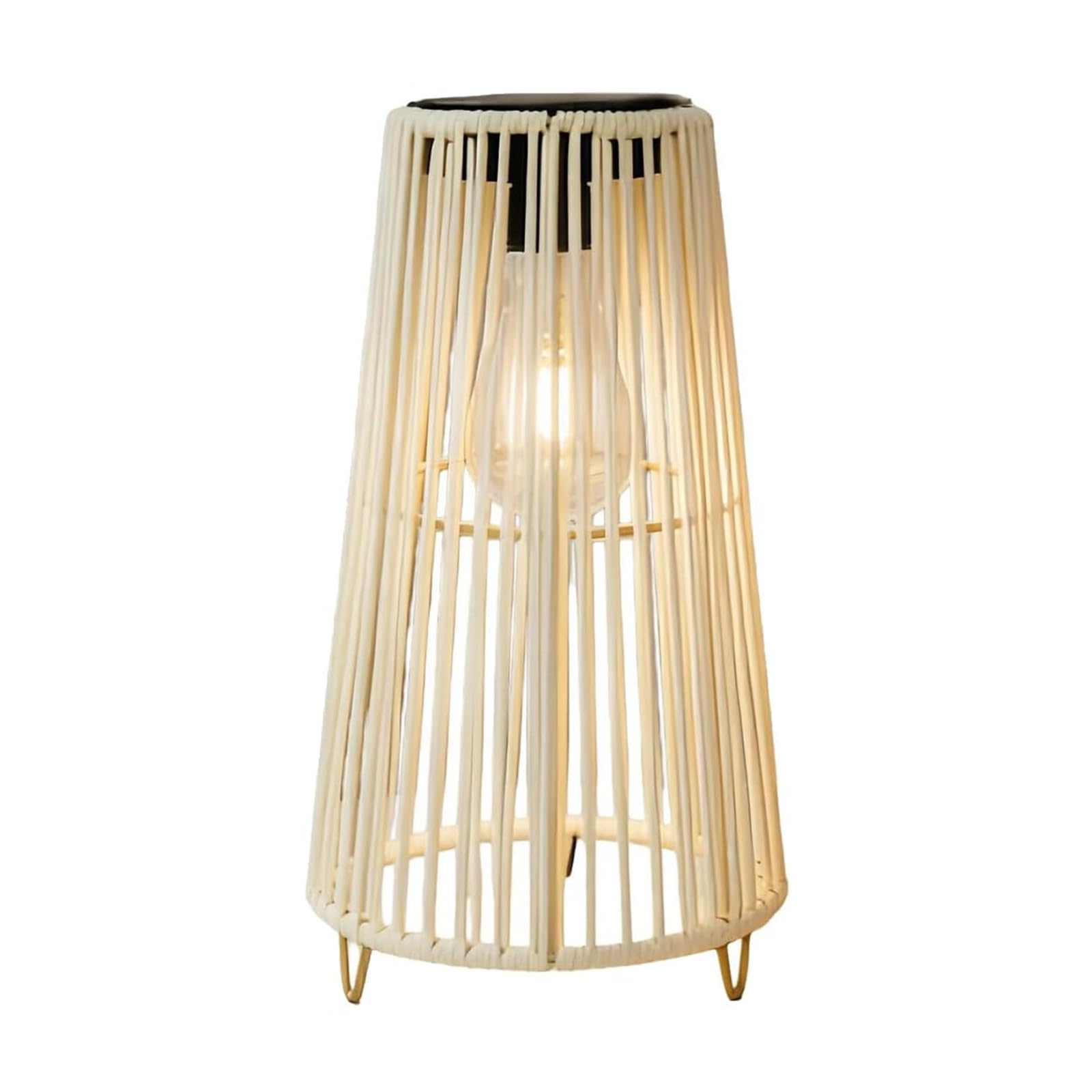 Solar Powered Rattan Garden Lamp Outdoor Waterproof Courtyard Light Rattan Woven Solar Lights for Garden Yard Patio Porch Lawn Pathway