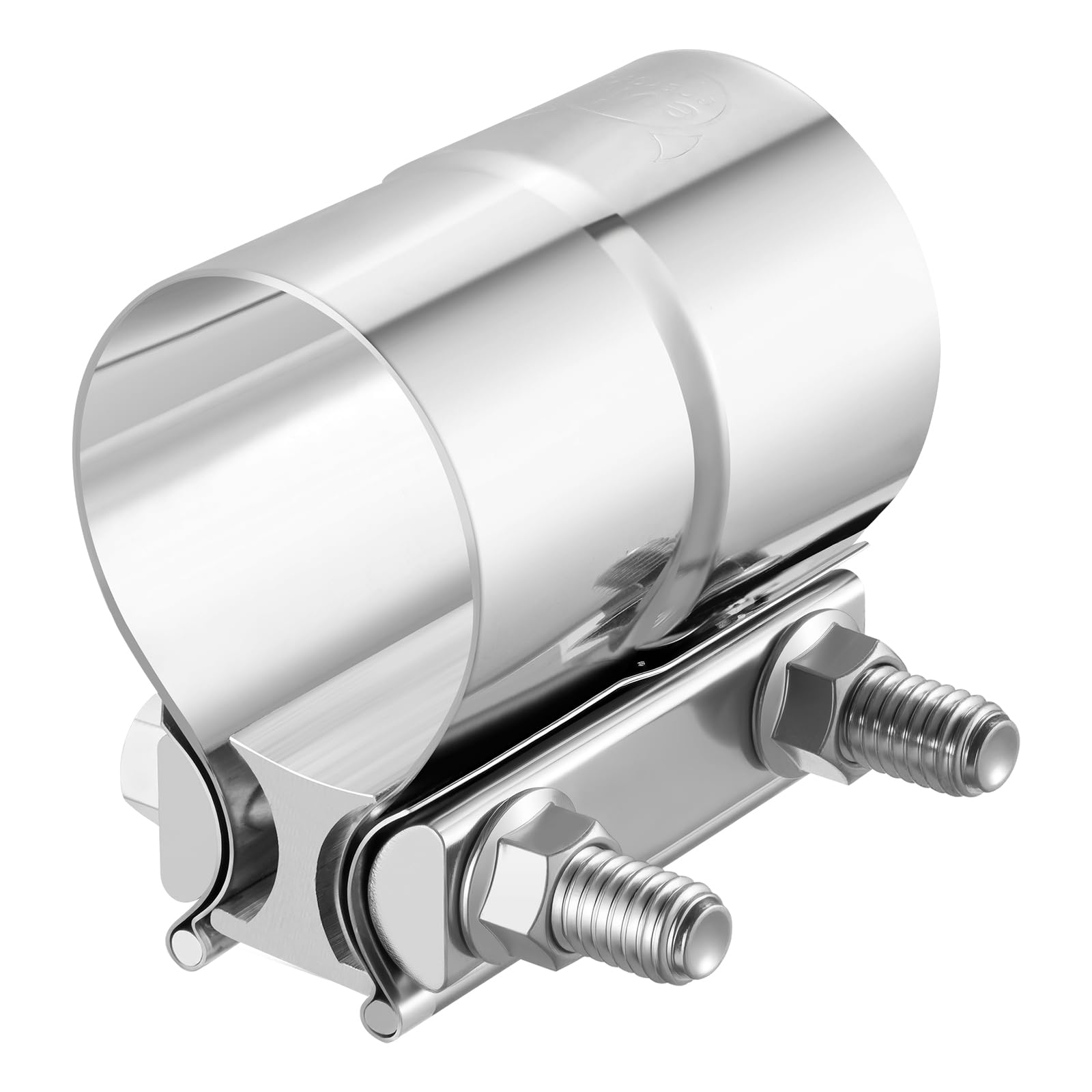EVIL ENERGY 2'' Exhaust Clamp,Lap Joint Band Clamp Stainless Steel for Pipes,Mufflers,Catalytic Converters (1PCS, 2.0 inch)