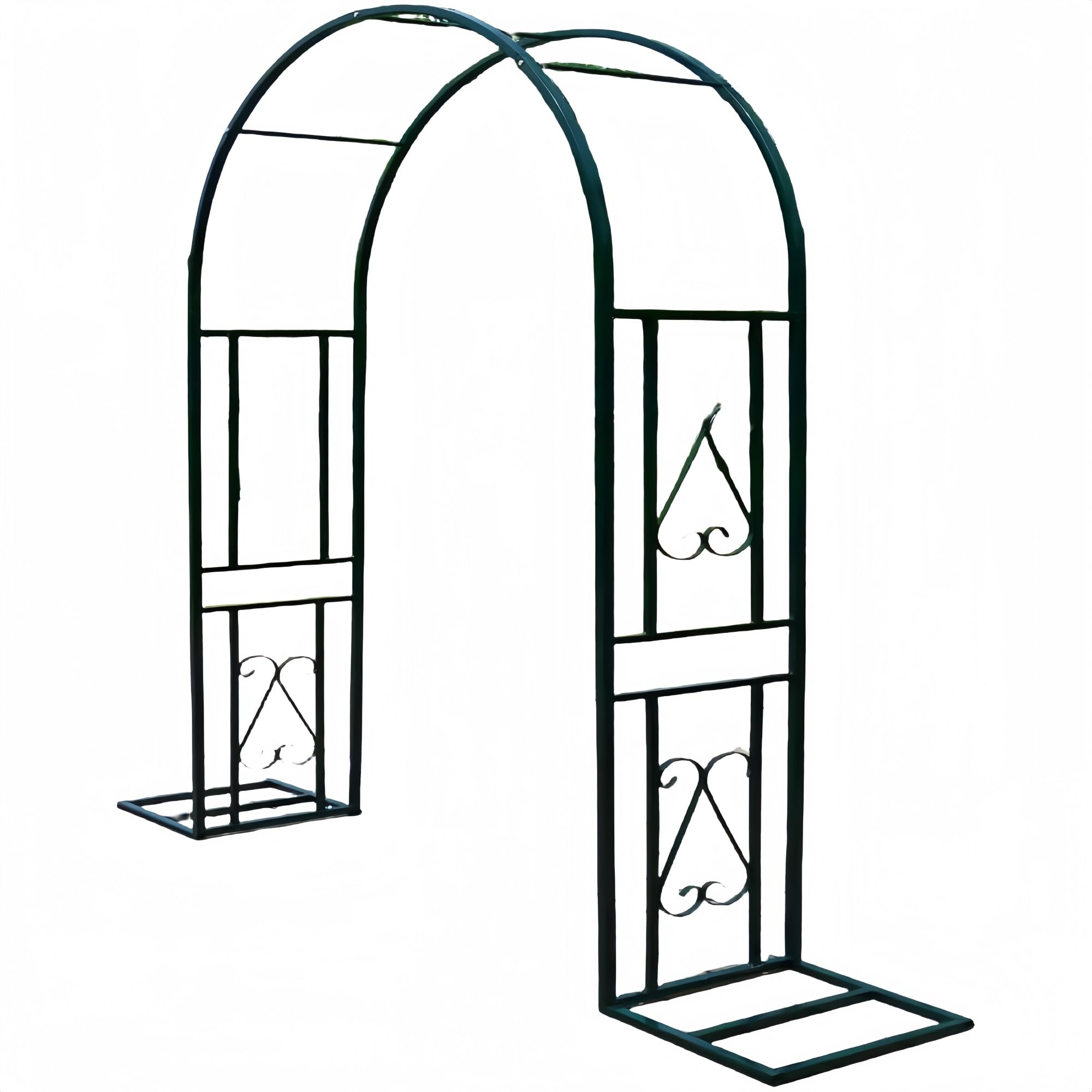 Garden arch, outdoor support arch, wedding arch climbing plant arch, garden arch trellis, metal garden arch garden, suitable for climbing plants outdoor bridal party decoration(Green,2.2*2.3m)