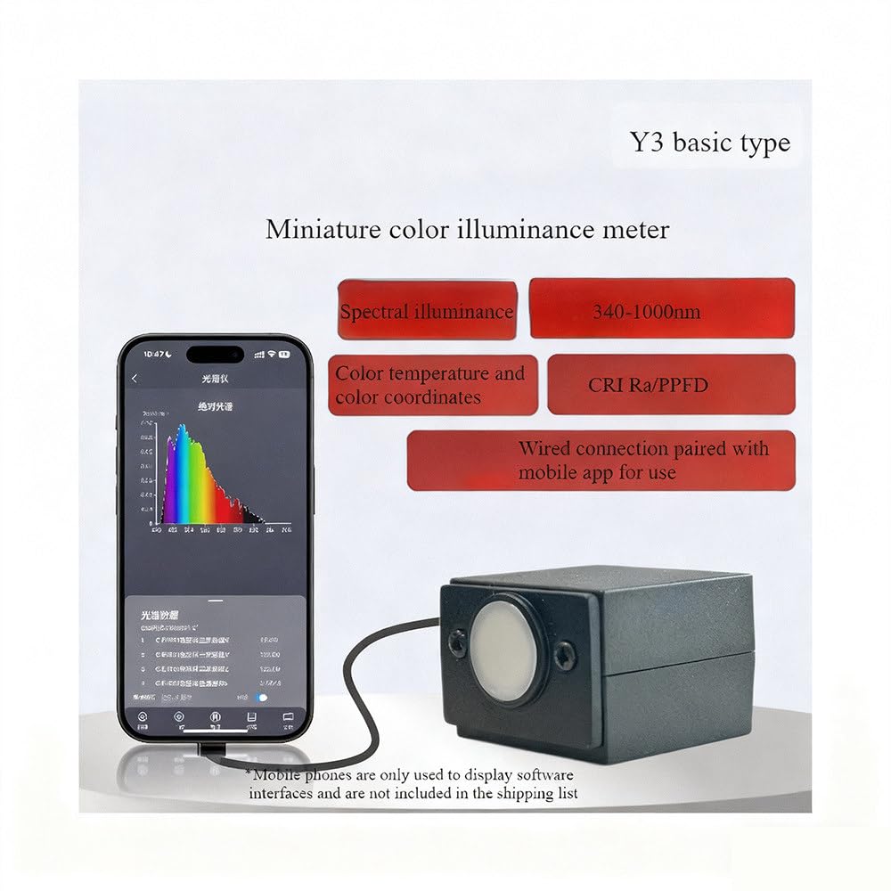 Handspektrometer Laborqualität PPFD CRI CCT Lux Spektrum-Diagramm LED-FR D Gartenbau