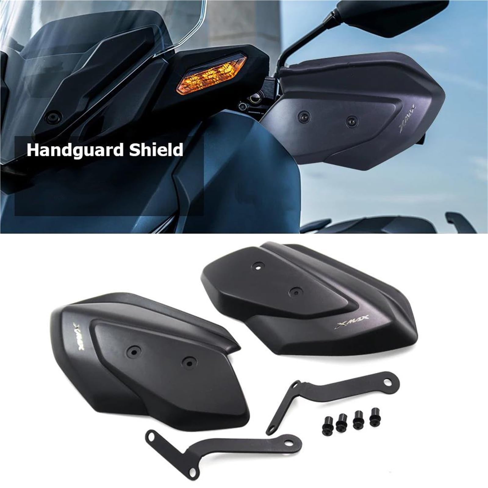 Paramani Per Manubrio Moto Per YAMAHA X-MAX XMAX 300 XMAX300 2023-2026, Protezione Antivento Per Parabrezza Protezione Per Le Mani Della Moto(Nero)
