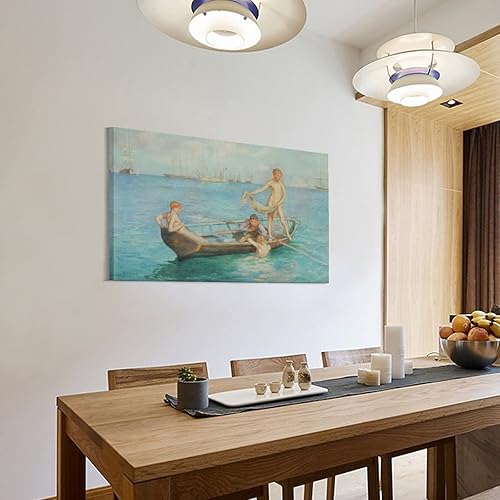 Miniatura 3 de Henry Scott Tuke - August Blue', 1896 - Póster decorativo para pared de sala de estar, dormitorio, 20 x 30 pulgadas (19.7 x 29.5 in)