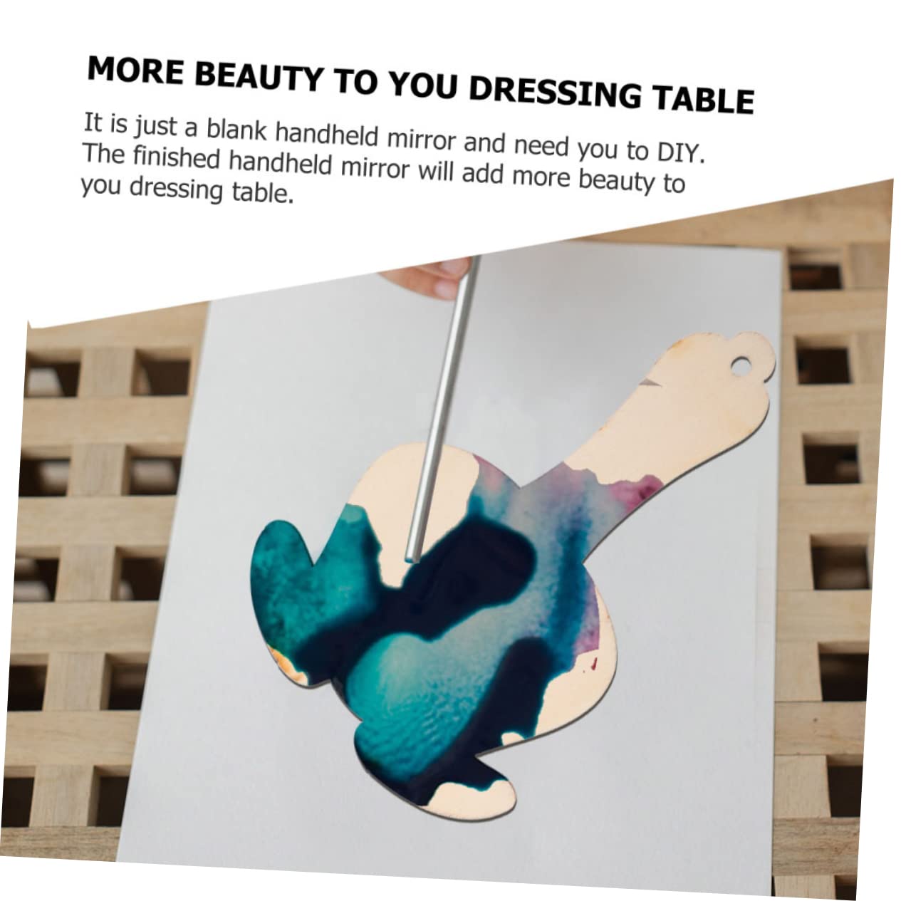 TOVINANNA 10pcs Mini Unfinished Wooden Hand Mirrors DIY Clay Toys Little Mirror for Boys and Girls