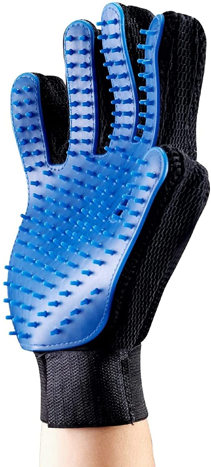 COSKIRA Pet Grooming Glove - Right Hand Silicone Brush & Wash Mitt for Dog, Cat, Horse - Gentle Hair Remover & Deshedding Tool - Can Work as Fur Removal for Carpet, Couch, Clothes, Blanket - Blue (B09TWD3YBR) Amazon Price History, Amazon Price Tracker