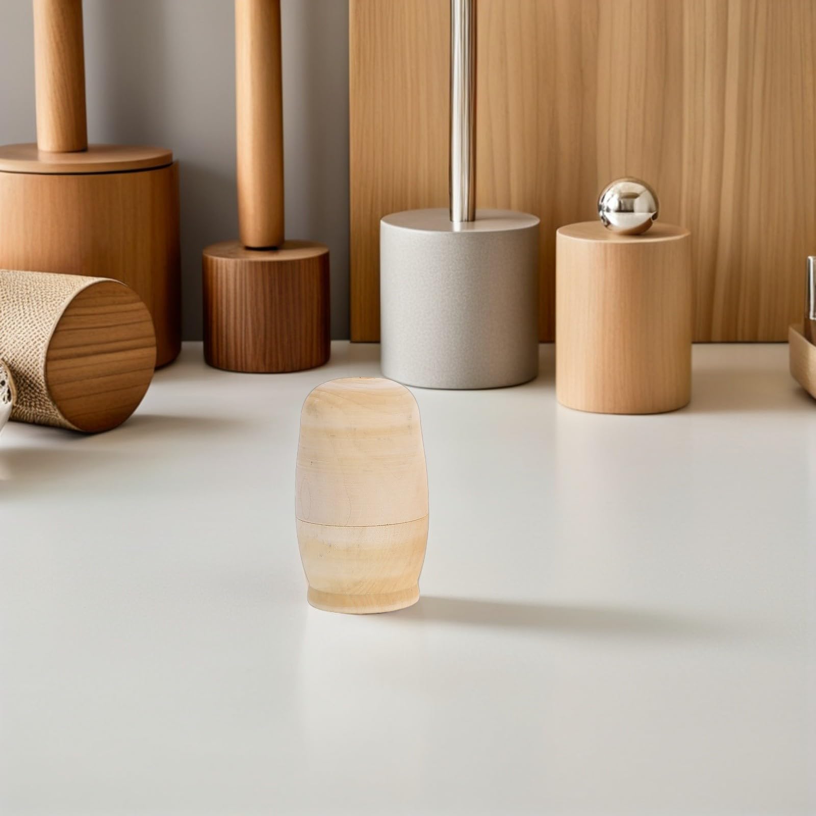 GARVALON Matrioska Russa Bianca 5 Set in Legno per Bambini e Adulti
