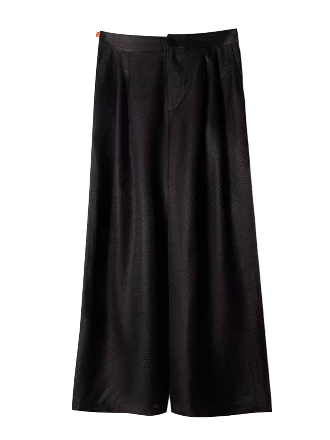 HangErFeng Women Fragrant Cloud Silk Wide Leg Pants High Waist Jacquard Palazzo Trousers Formal Bottoms 123