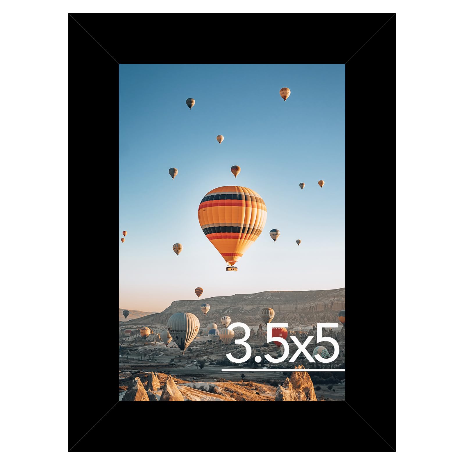 JCJMY 3.5x5 Picture Frame Black for Wall or Tabletop, 3.5 x 5 Wall Gallery Poster Photo Frame with Shatter Resistant Plexiglass, Black