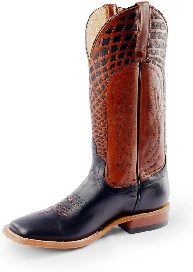 Horse Power Western Boots Mens Square Roper 10 D Black