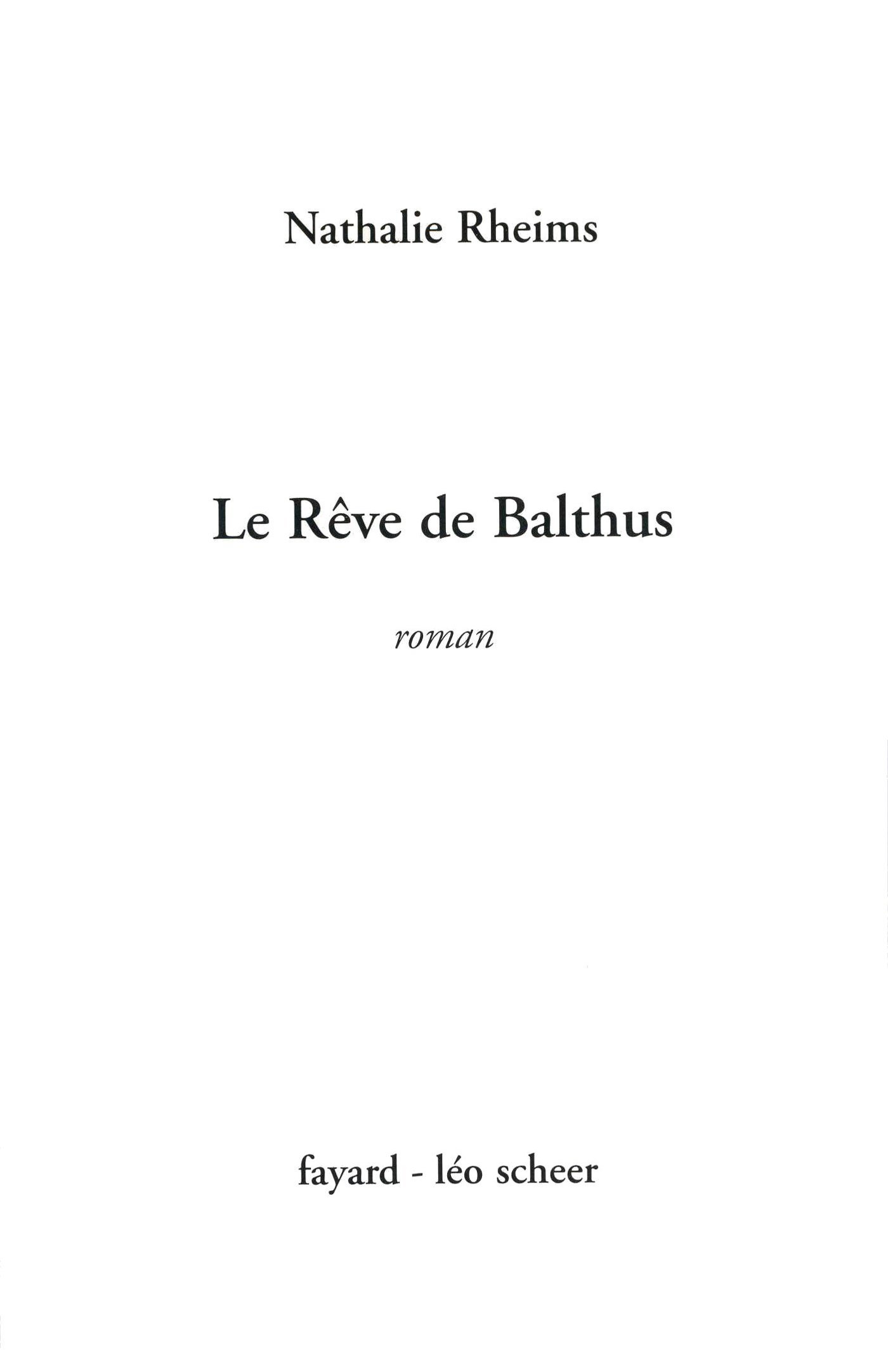 Le Rêve de Balthus (Litterature Français) (French Edition)