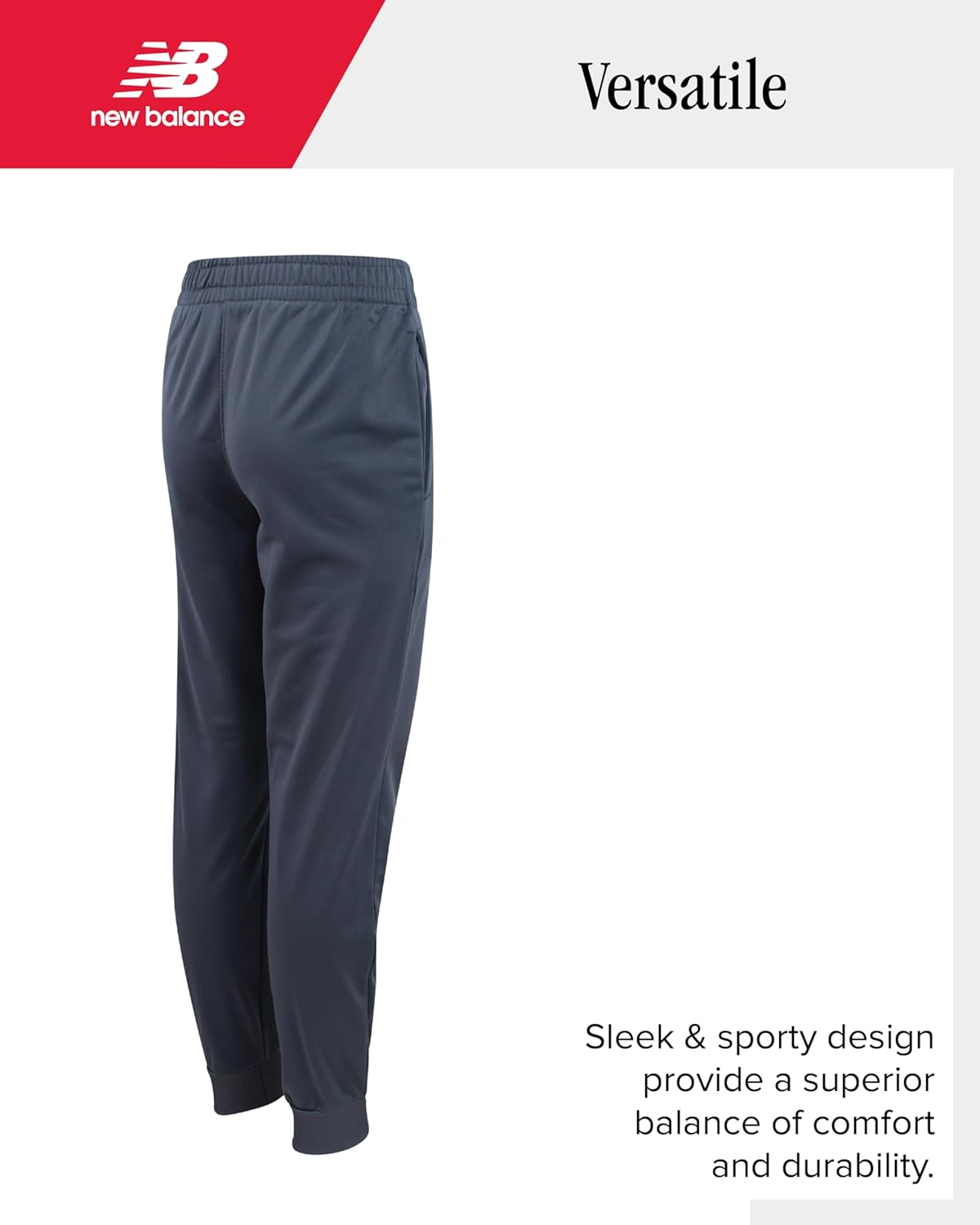 New Balance Boys Sweatpants - Active Performance Tricot Boys Joggers with Inner Drawstring Waist - Athletic Pants for Kids - Image 6