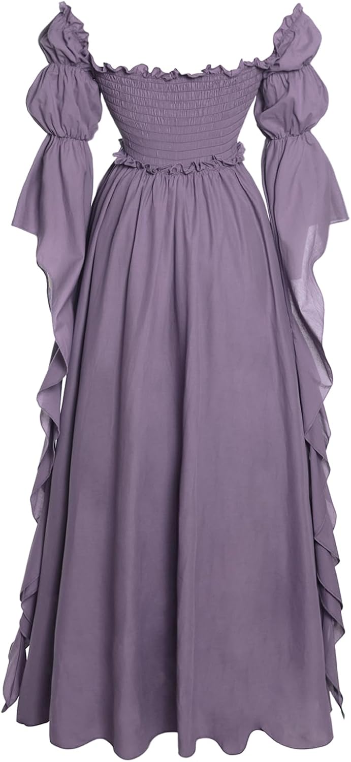 Vibsion Medieval Renaissance Costume Dress Regency Dresses for Women Victorian