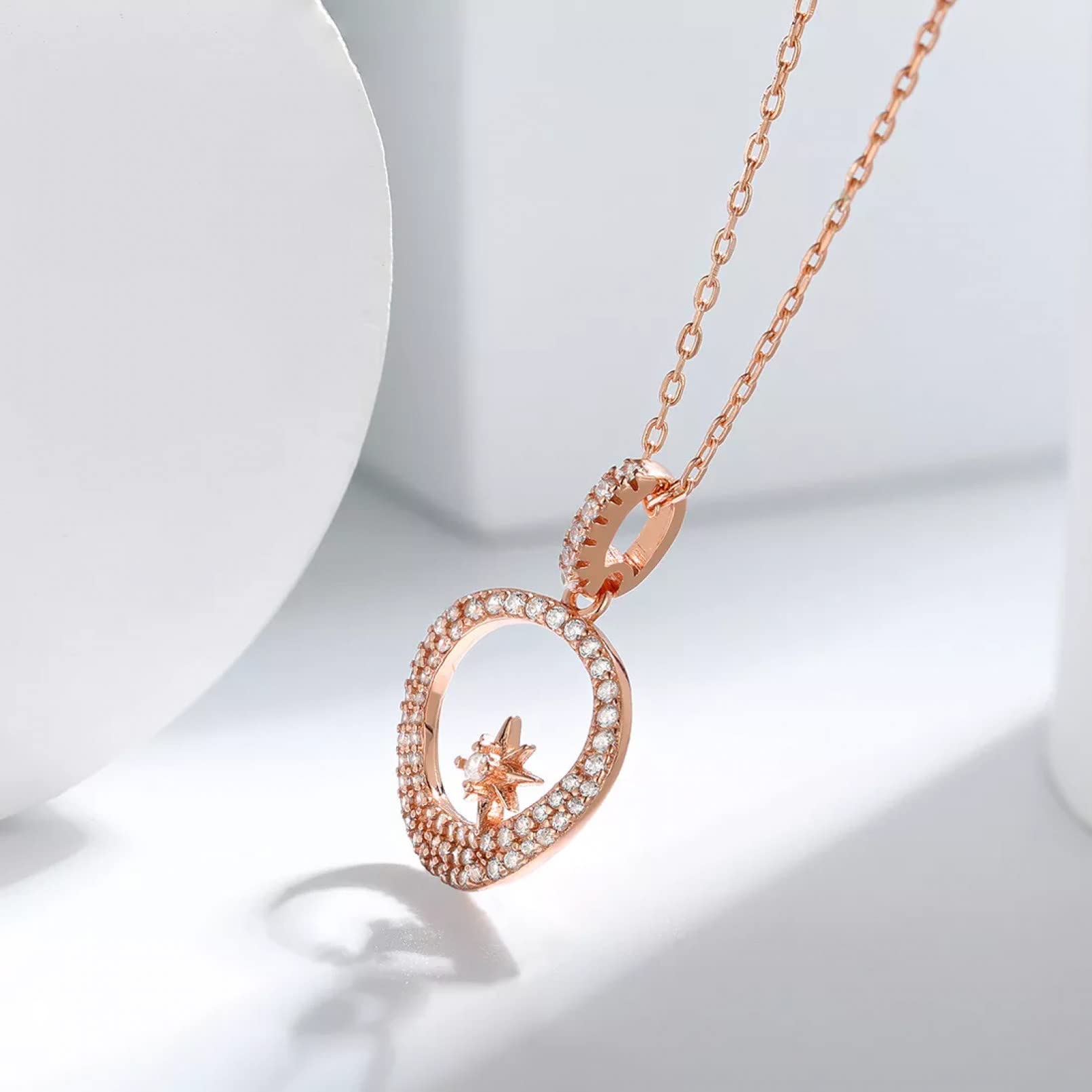 Halskette Mode S925 Silber Halskette Ohrring Set Frauen Mode Anhänger Schlüsselbein Kette Geschenk für Freundin