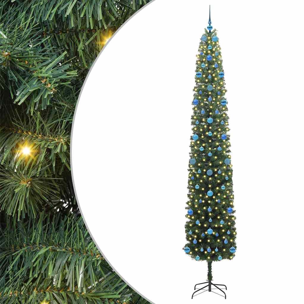 Albero di Natale artificiale con 300 LED e supporto, verde, 270 cm,A129