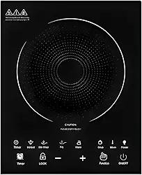Fogão Cooktop Elétrico de Indução 110v ou 220v Portátil 1 Boca 1800W Preto com Mesa de Vidro Vitrocerâmico (220V)