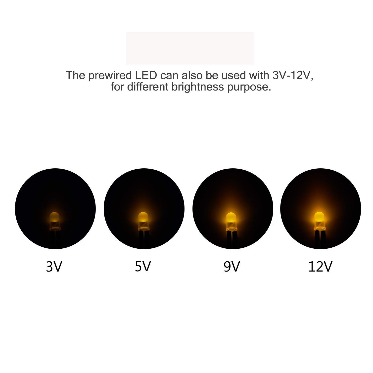 65 Stuks Voorbedrade Witte LED’s – 3 Mm – 12V – Met 20 Cm Kabel + Montageringen – Ideaal Voor Hobby En Decoratie